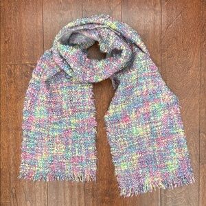 Donegal Irish Mohair Wool Blend Multicolor Scarf, Pastel Unicorn Colors